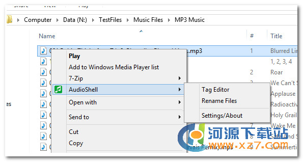 AudioShell 2.0 英文绿色版 右键修改音乐标签