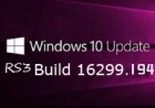 Windows 10 RS3 16299.194 累积更新补丁