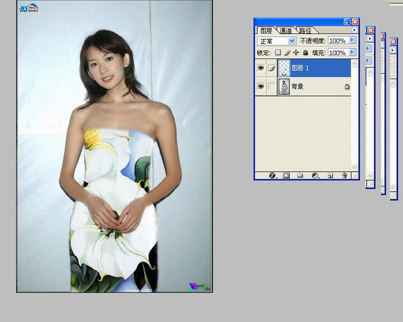 photoshop给美女衣服换花样图5
