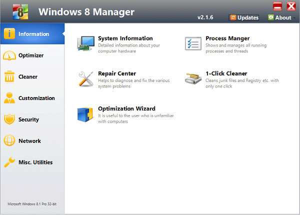 Windows 8 Manager v2.2.8 汉化版(图1)