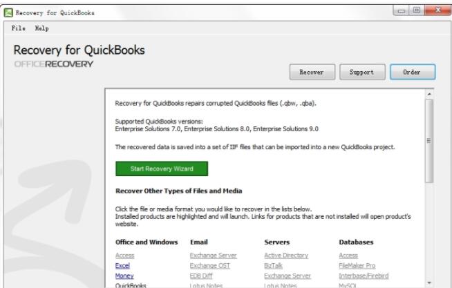 Recovery for QuickBooks(数据修复) v7.0 免费版(图1)
