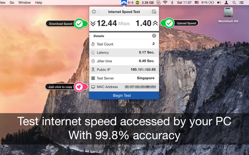 mac网速测试工具（Internet Speed Test）图1