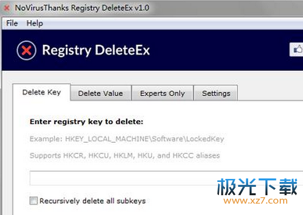 注册表删除工具NoVirusThanks Registry DeleteEx 1.1 绿色版图1