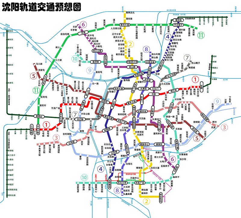 沈阳地下铁路线路图最新版图2