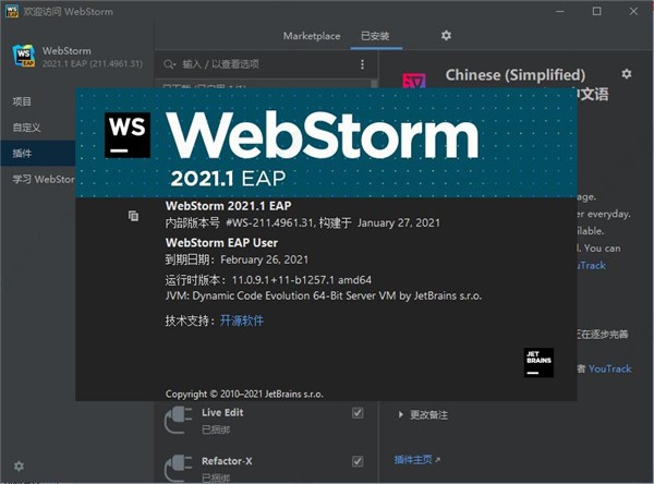 webstorm2021最新版本图1
